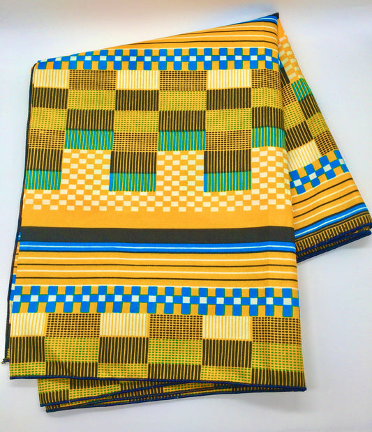 Head Wrap: Gold, Green, Blue, and Black
