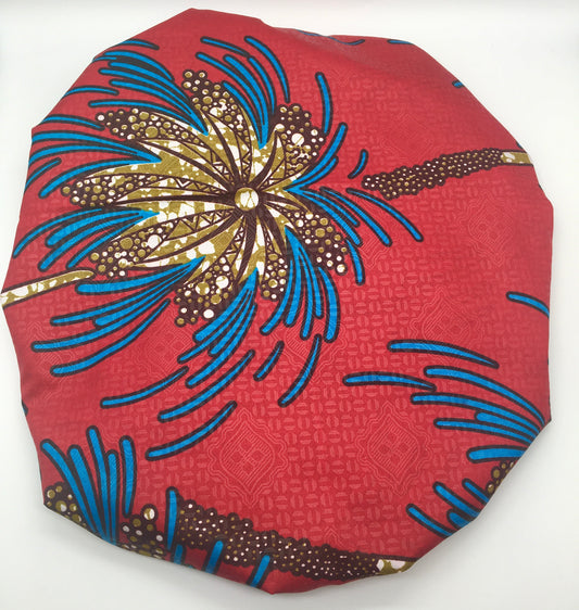 Medium Satin-Lined Bonnet: Palm Tree Print