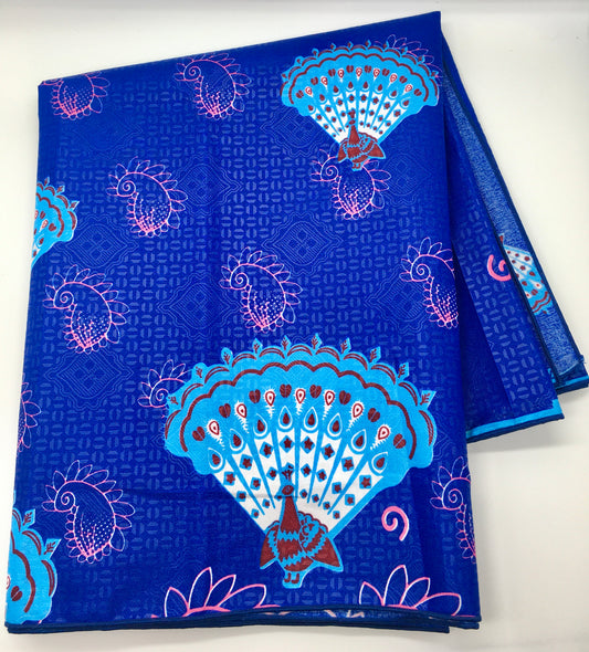 Head Wrap: Blue Peacock