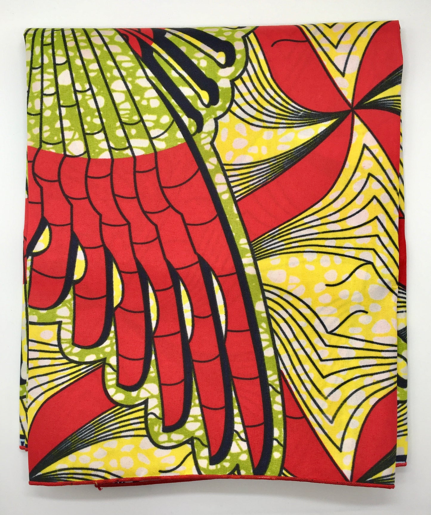 Head Wrap: Red, Lime Green, Yellow, and Black