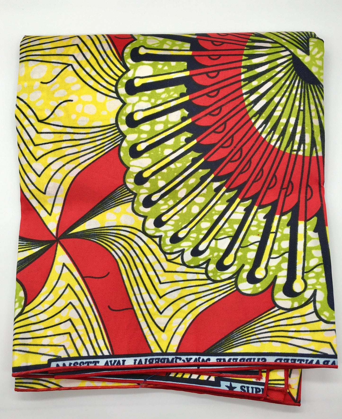 Head Wrap: Red, Lime Green, Yellow, and Black
