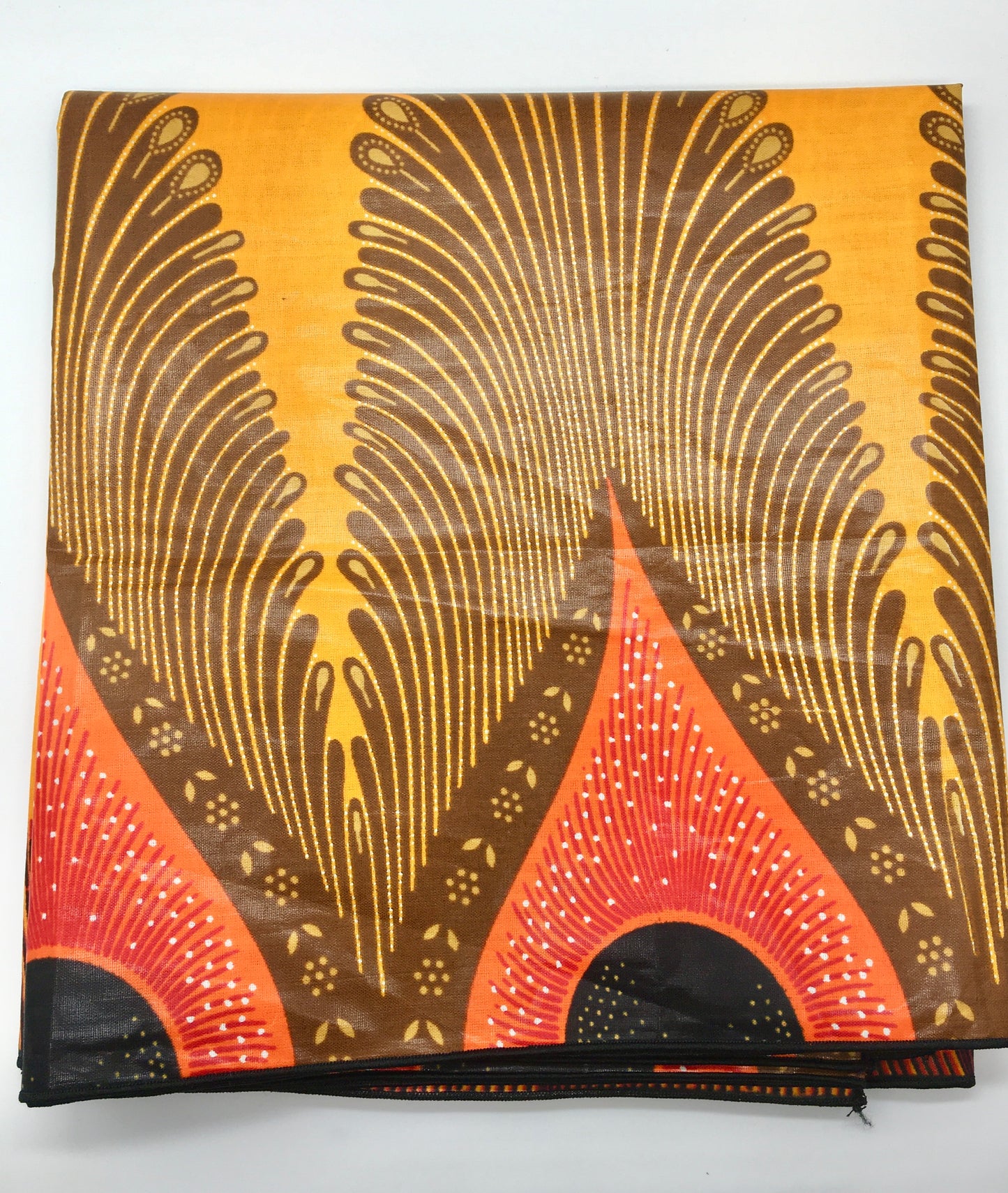 Head Wrap: Golden Peacock Feathers