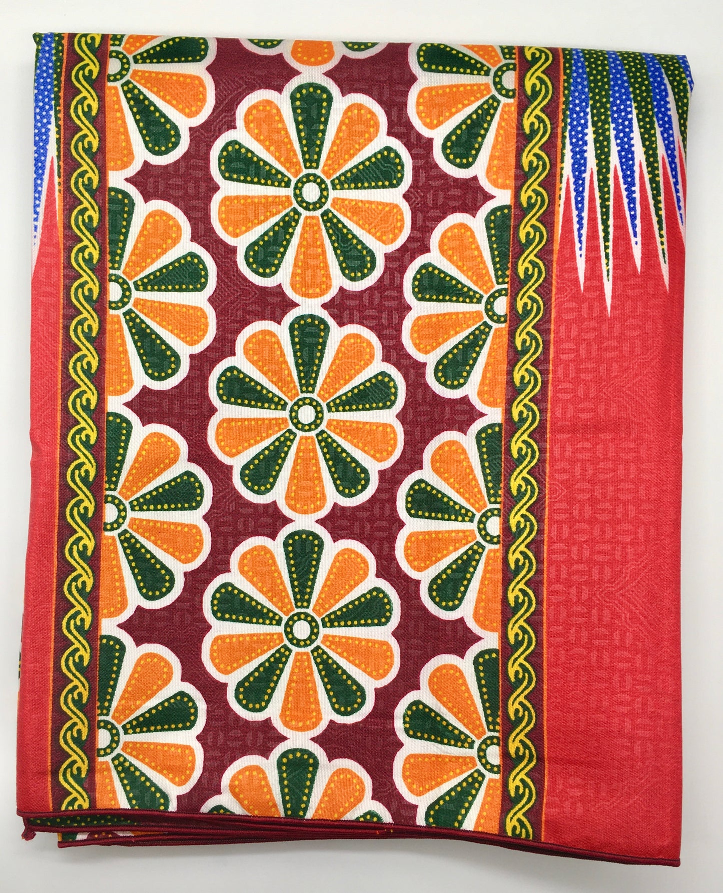 Head Wrap: Red - Multicolored Burst