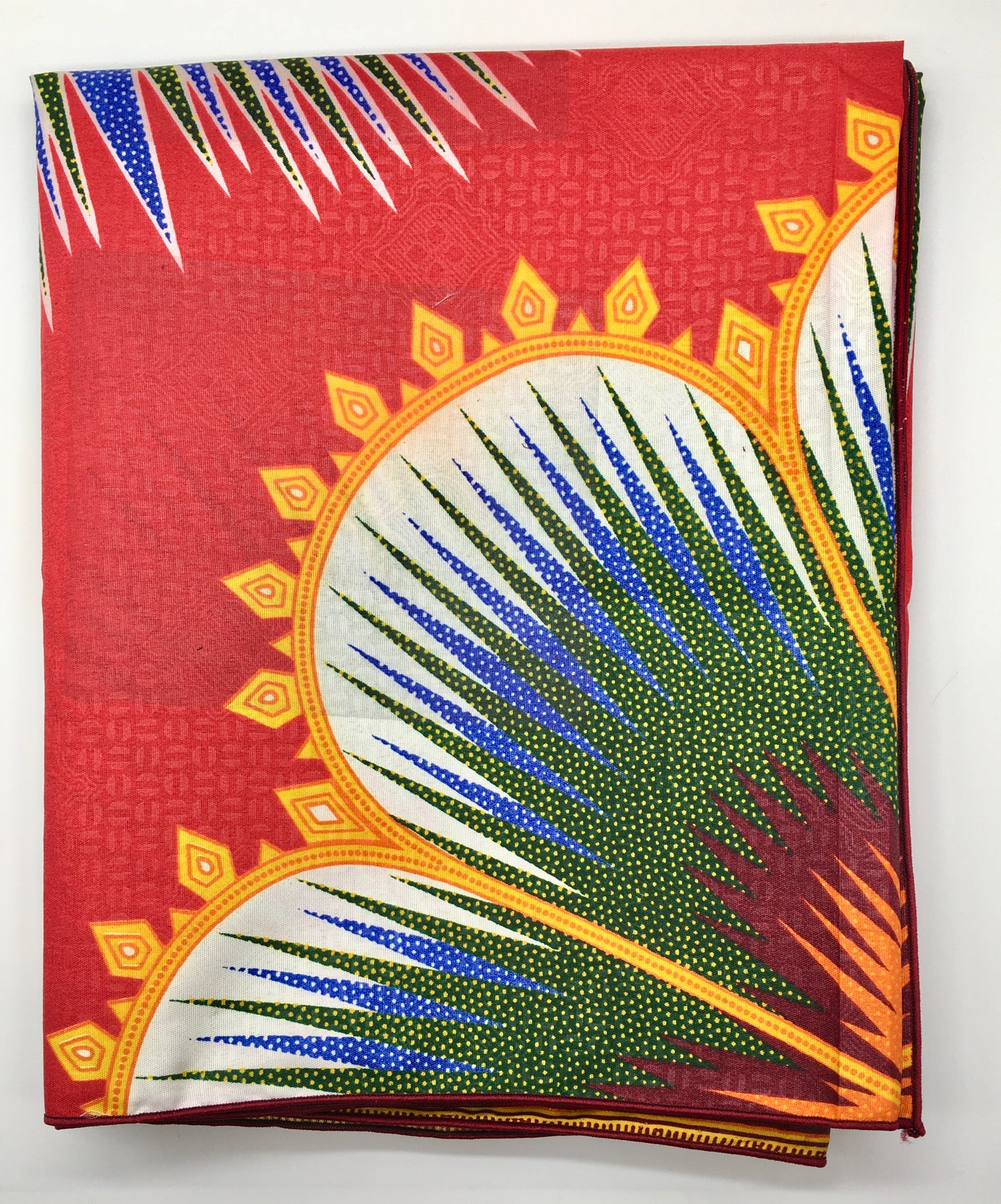 Head Wrap: Red - Multicolored Burst