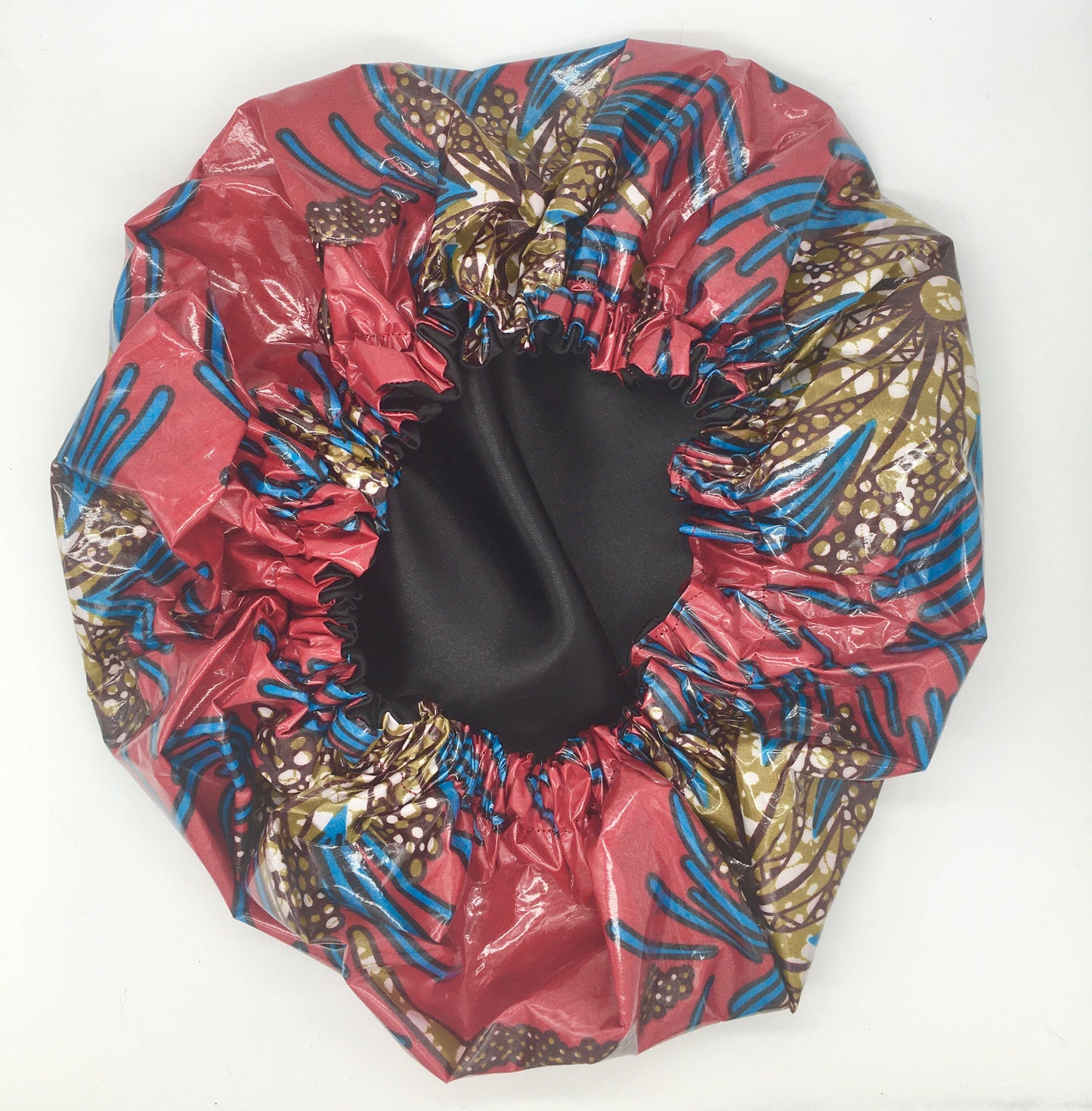 Satin-Lined Shower Cap: Palm Tree Print