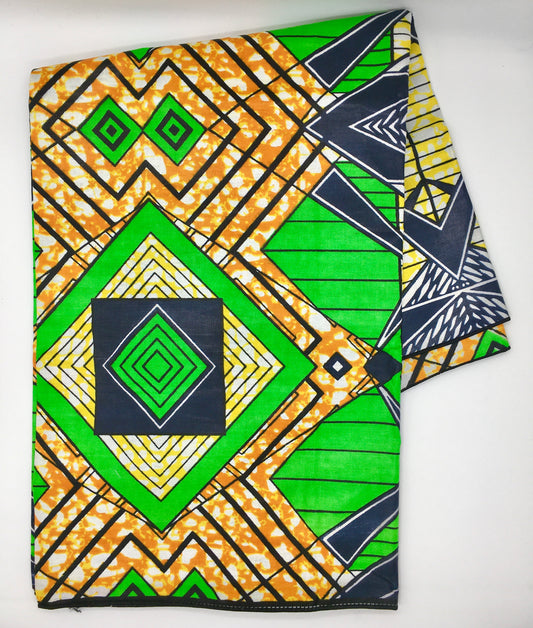 Head Wrap: Lime Green Squares