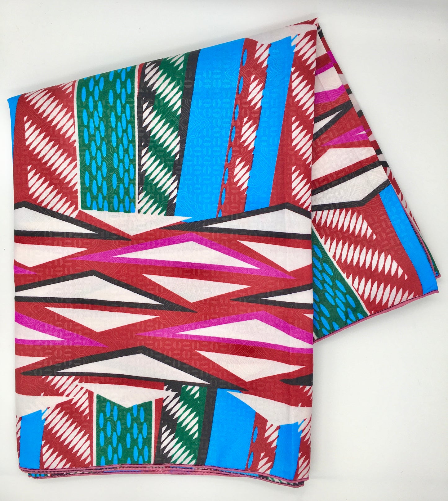 Head Wrap: Geometric Pink and Blue
