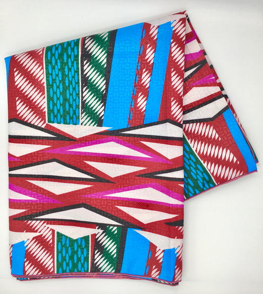 Head Wrap: Geometric Pink and Blue