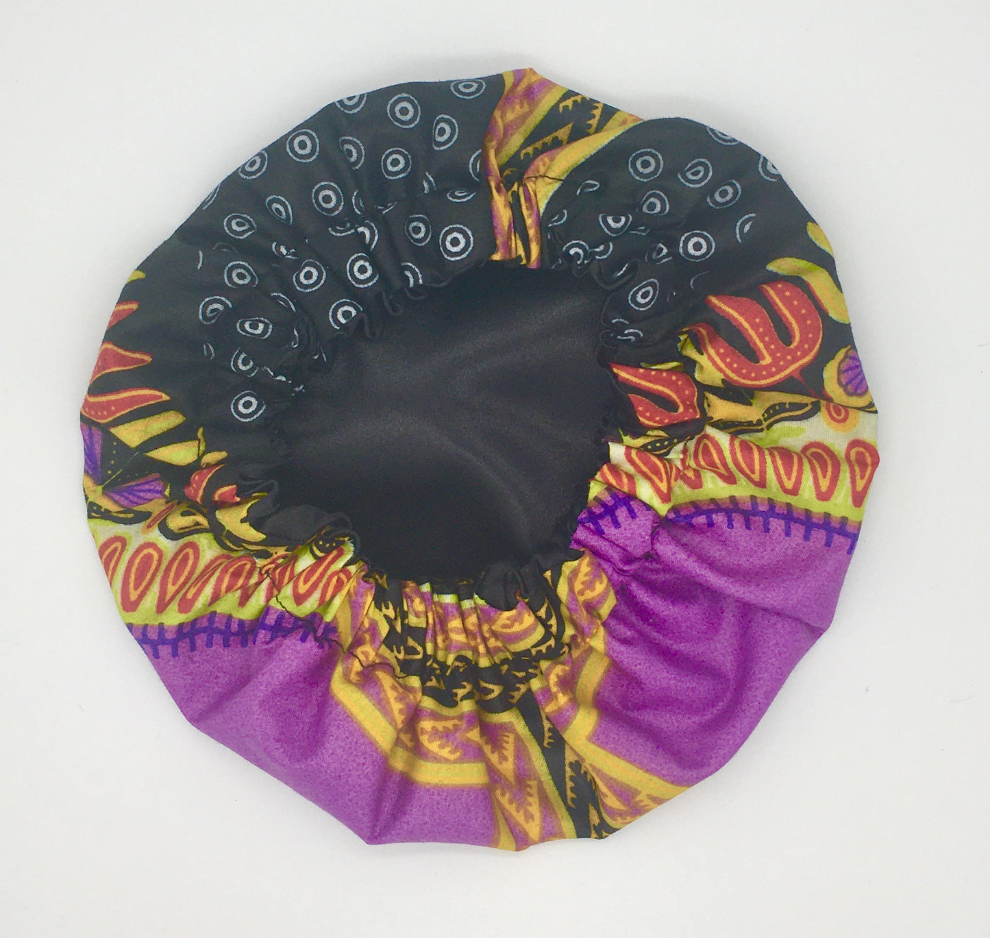 Baby Satin-Lined Bonnet: Purple Tribal Print