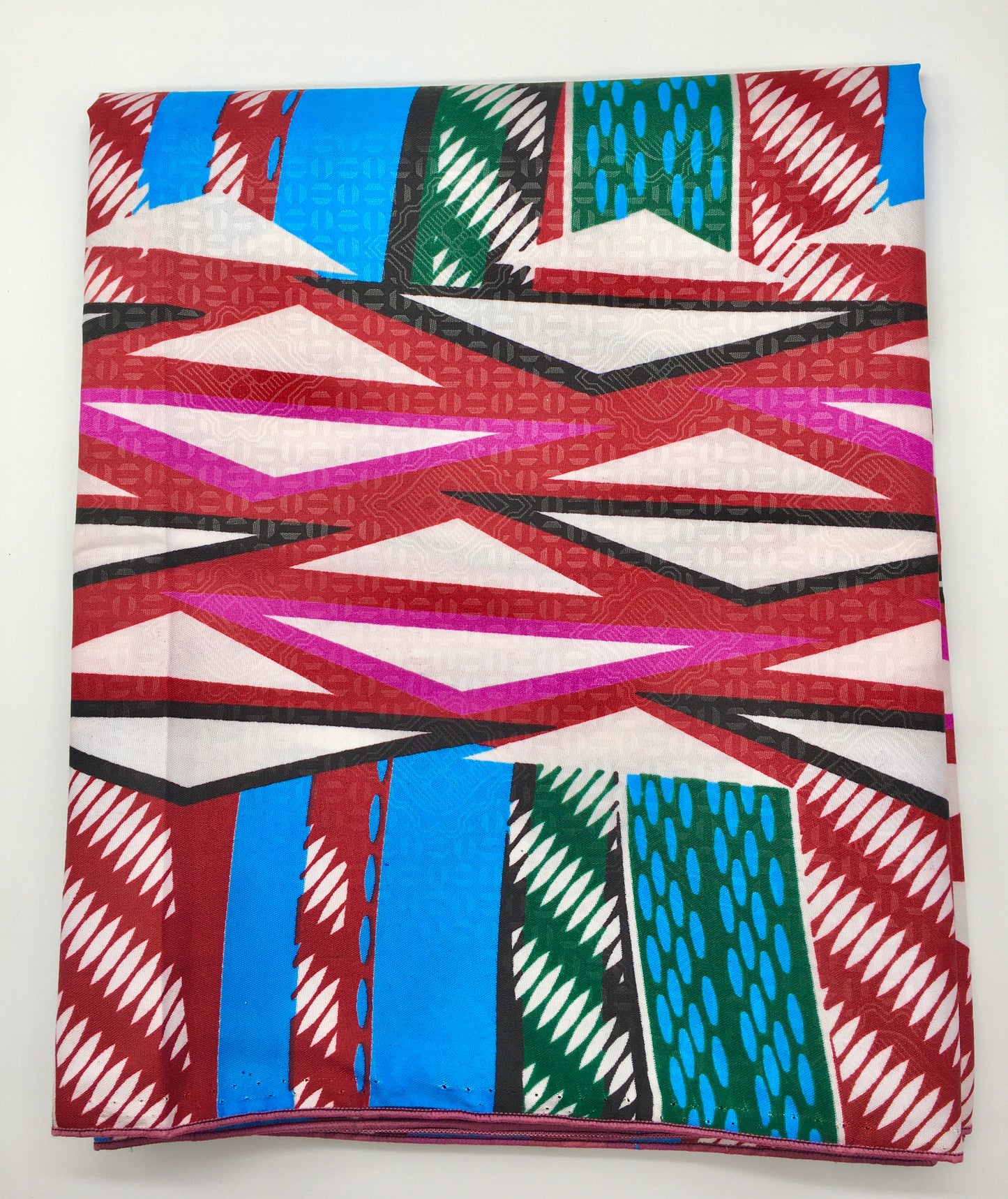 Head Wrap: Geometric Pink and Blue