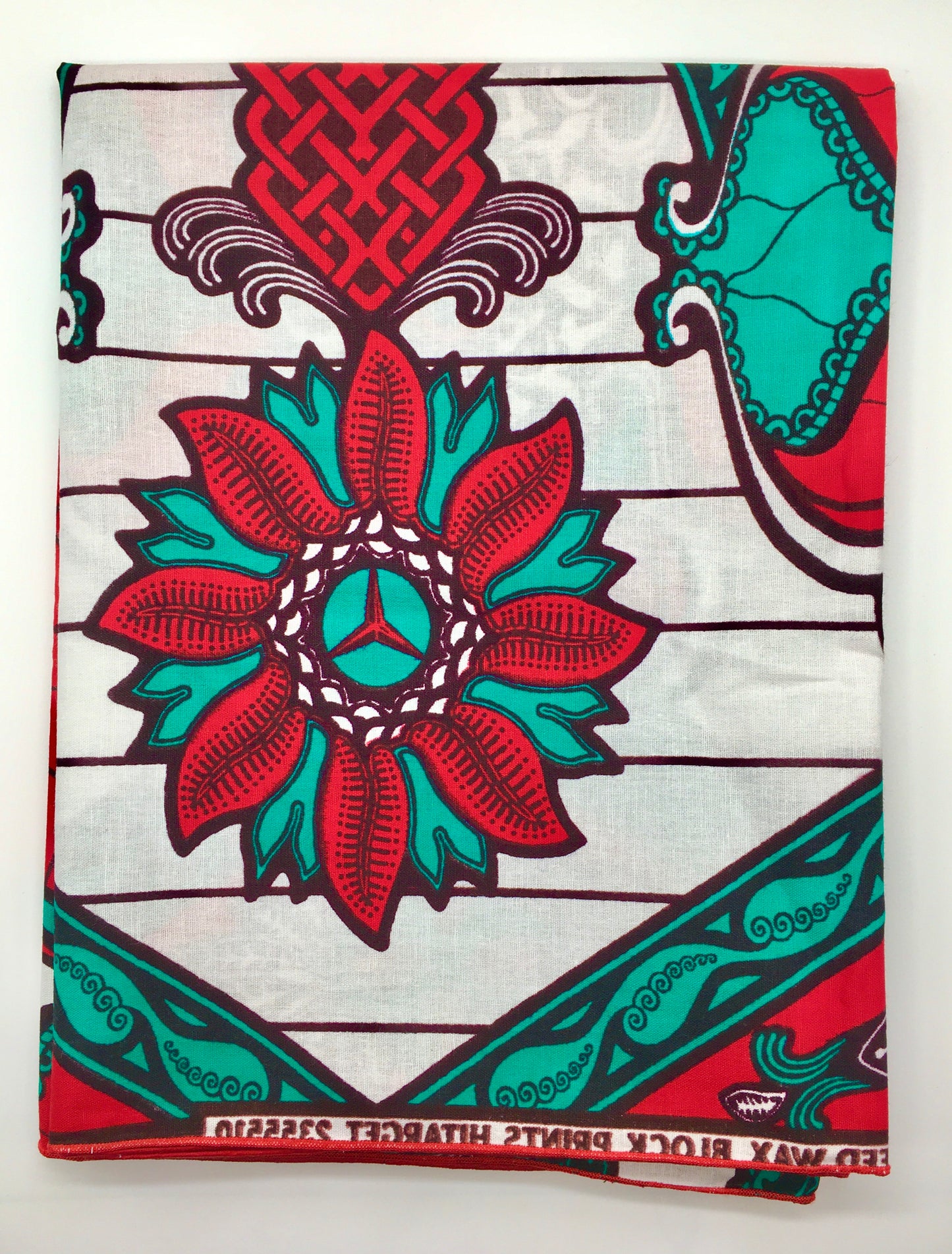 Head Wrap: Red, Turquoise, White, and Black