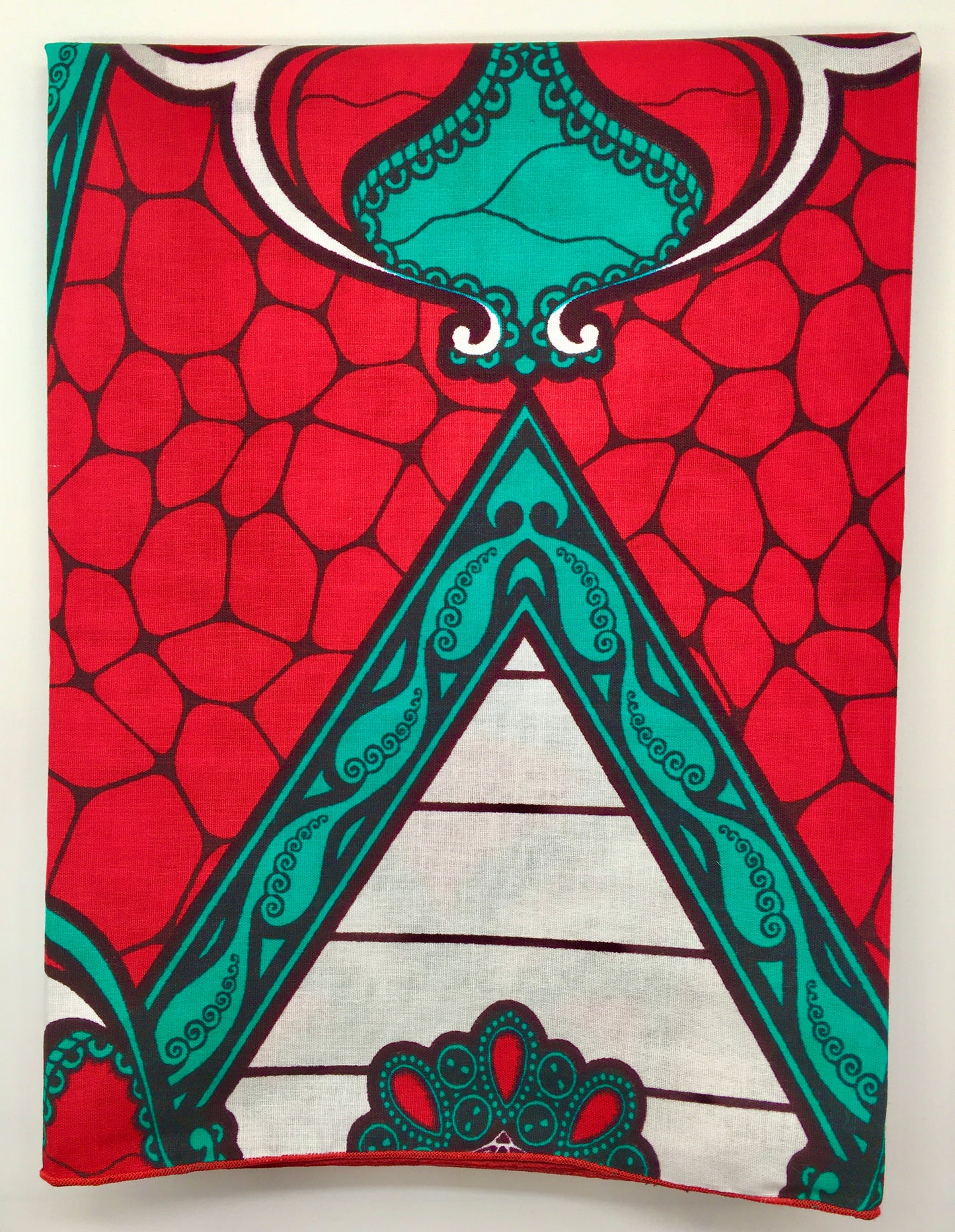 Head Wrap: Red, Turquoise, White, and Black