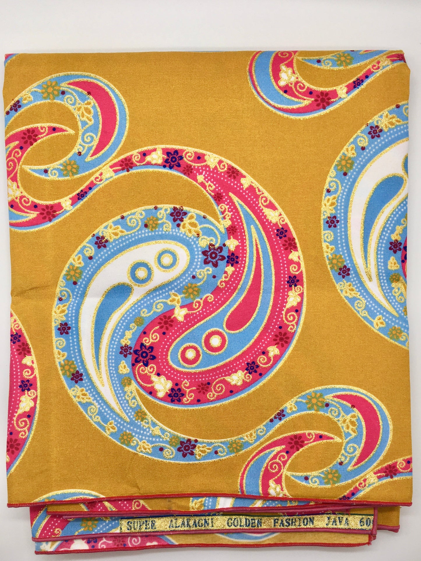 Head Wrap: Golden Swirls w/ Glitter