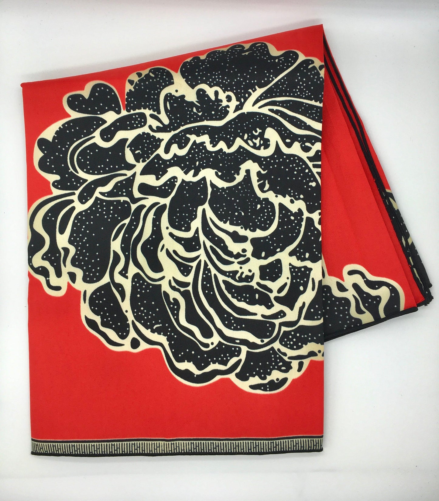 Head Wrap: Black Flower