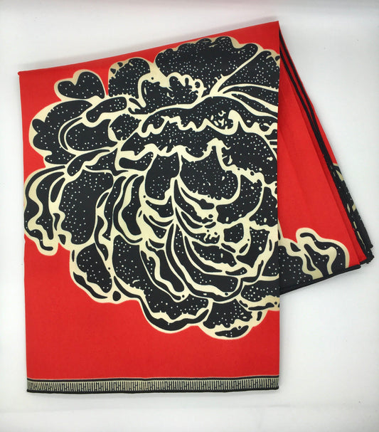 Head Wrap: Black Flower