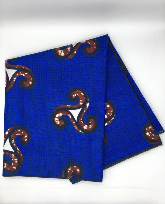 Head Wrap: Blue and Brown