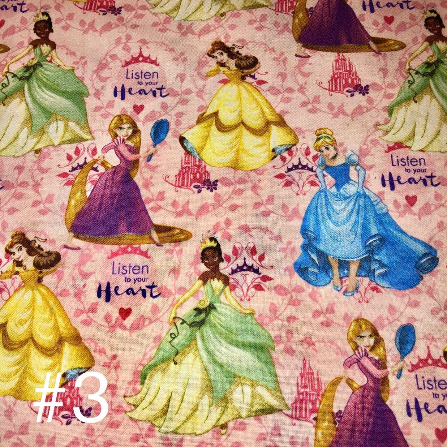 Licensed Prints - Disney Princesses (3 Patterns): Rectangle Adult Face Masks (One Size Fits Most; Ages 11+)