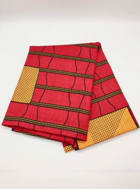 Head Wrap: Red and Gold