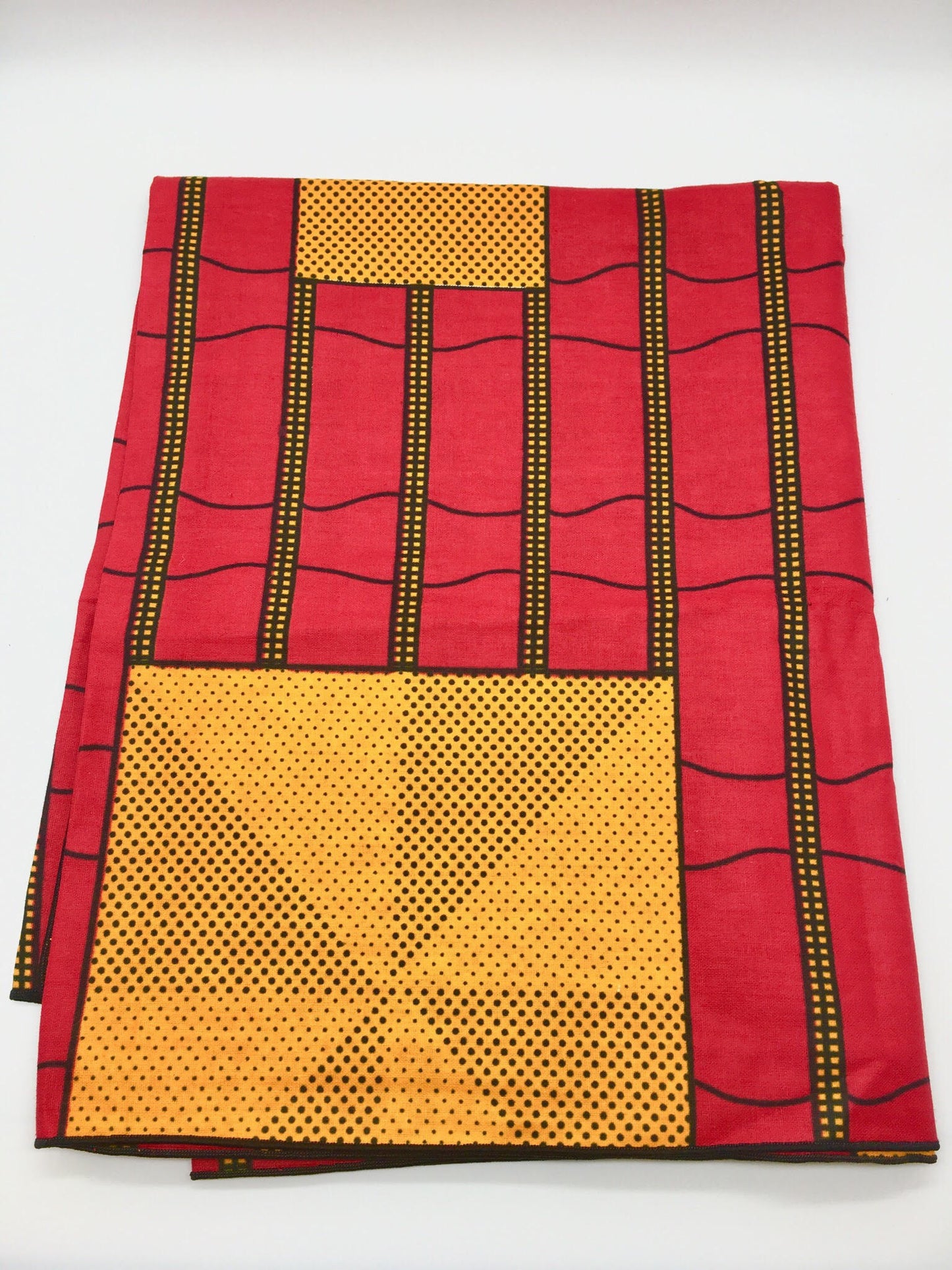 Head Wrap: Red and Gold