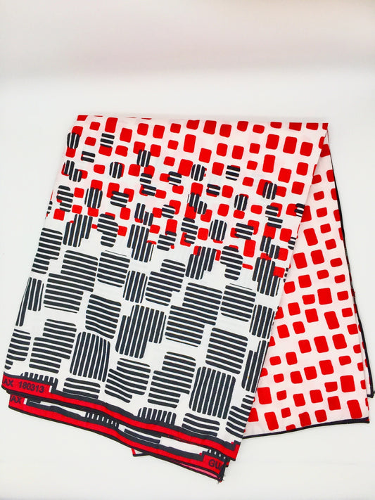 Head Wrap: Red, Black, and White