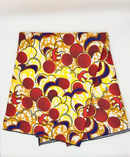 Head Wrap: Red and Blue Birds