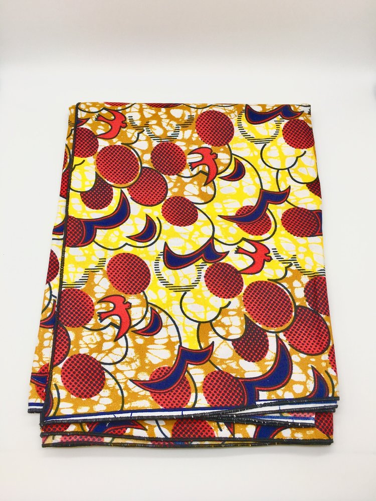 Head Wrap: Red and Blue Birds