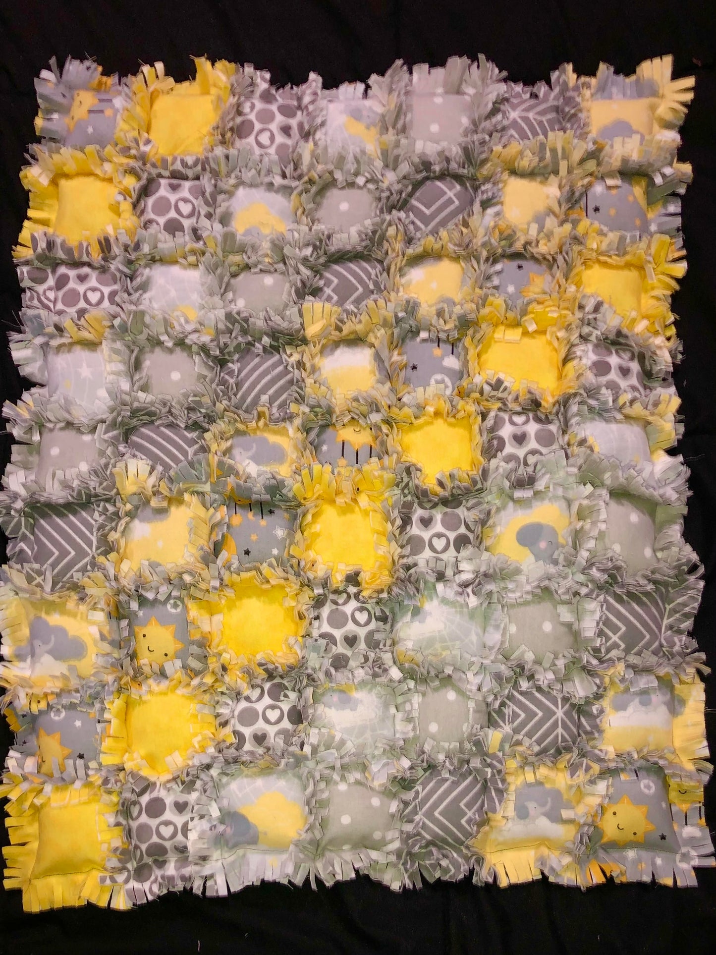 Sun, Moon, and Stars Biscuit Rag Quilt