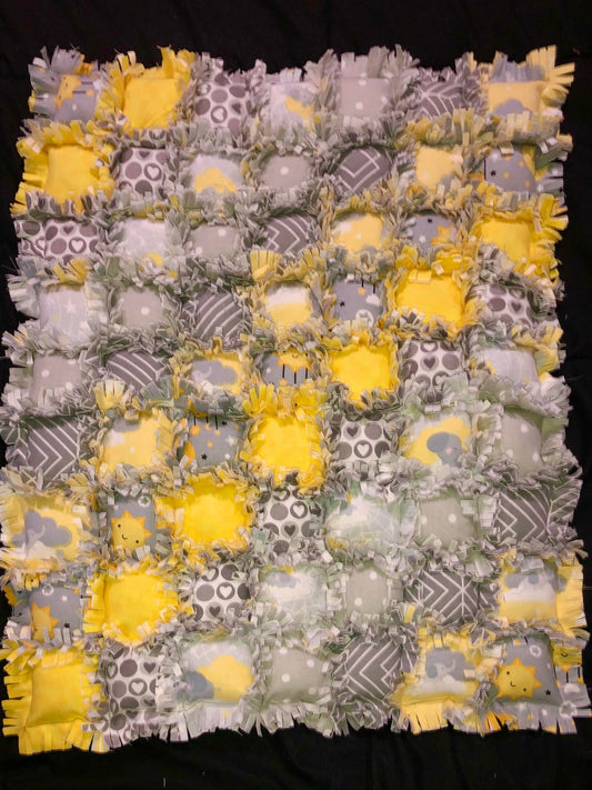 Sun, Moon, and Stars Biscuit Rag Quilt