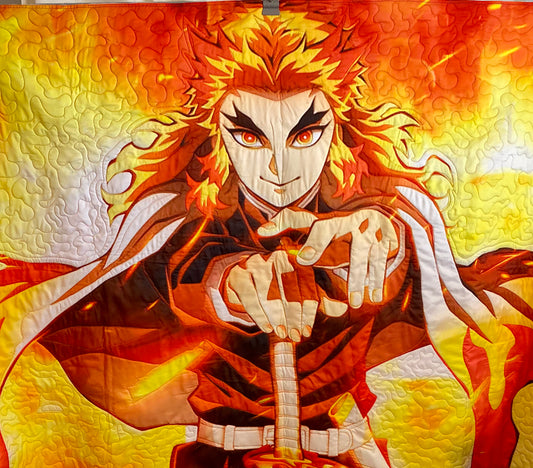 PRE-ORDER Artisan Series: Rengoku Quilted Panel Painting