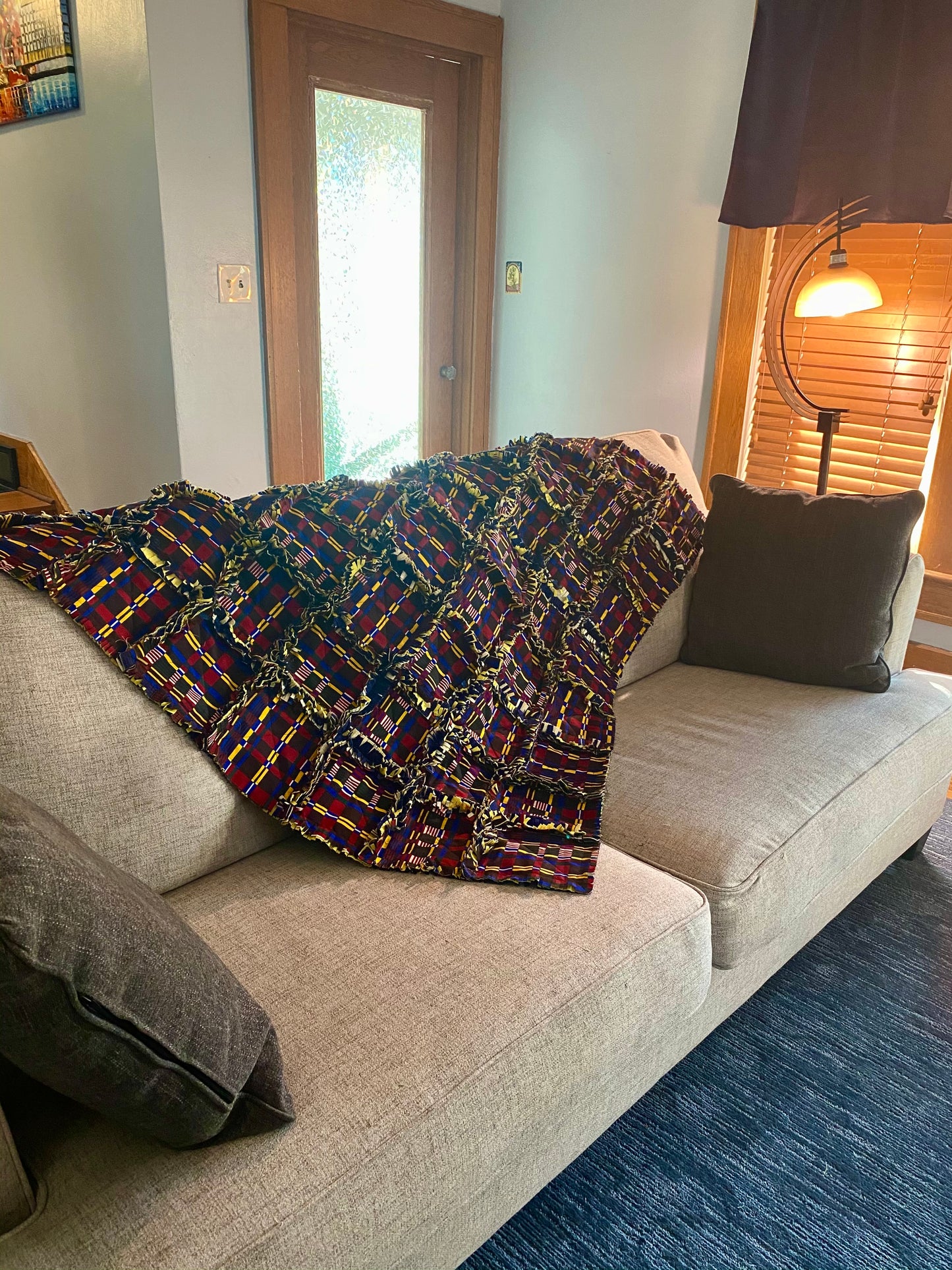 Navy Blue African Rag Quilt