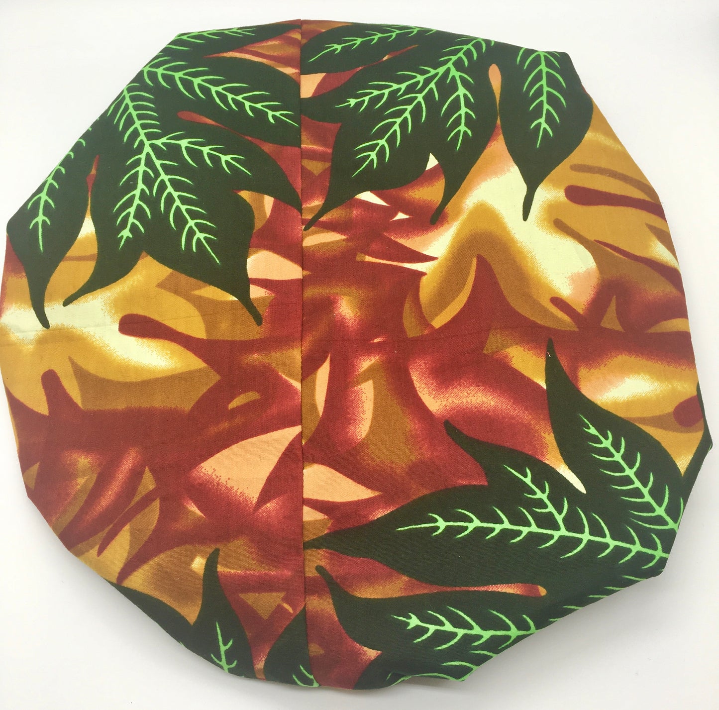 Medium Satin-Lined Bonnet: Leaf Print