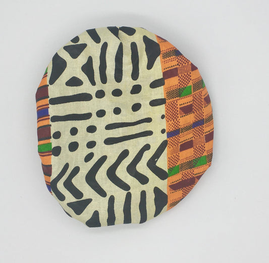 Baby Satin-Lined Bonnet: Black and White - Multicolored Strips