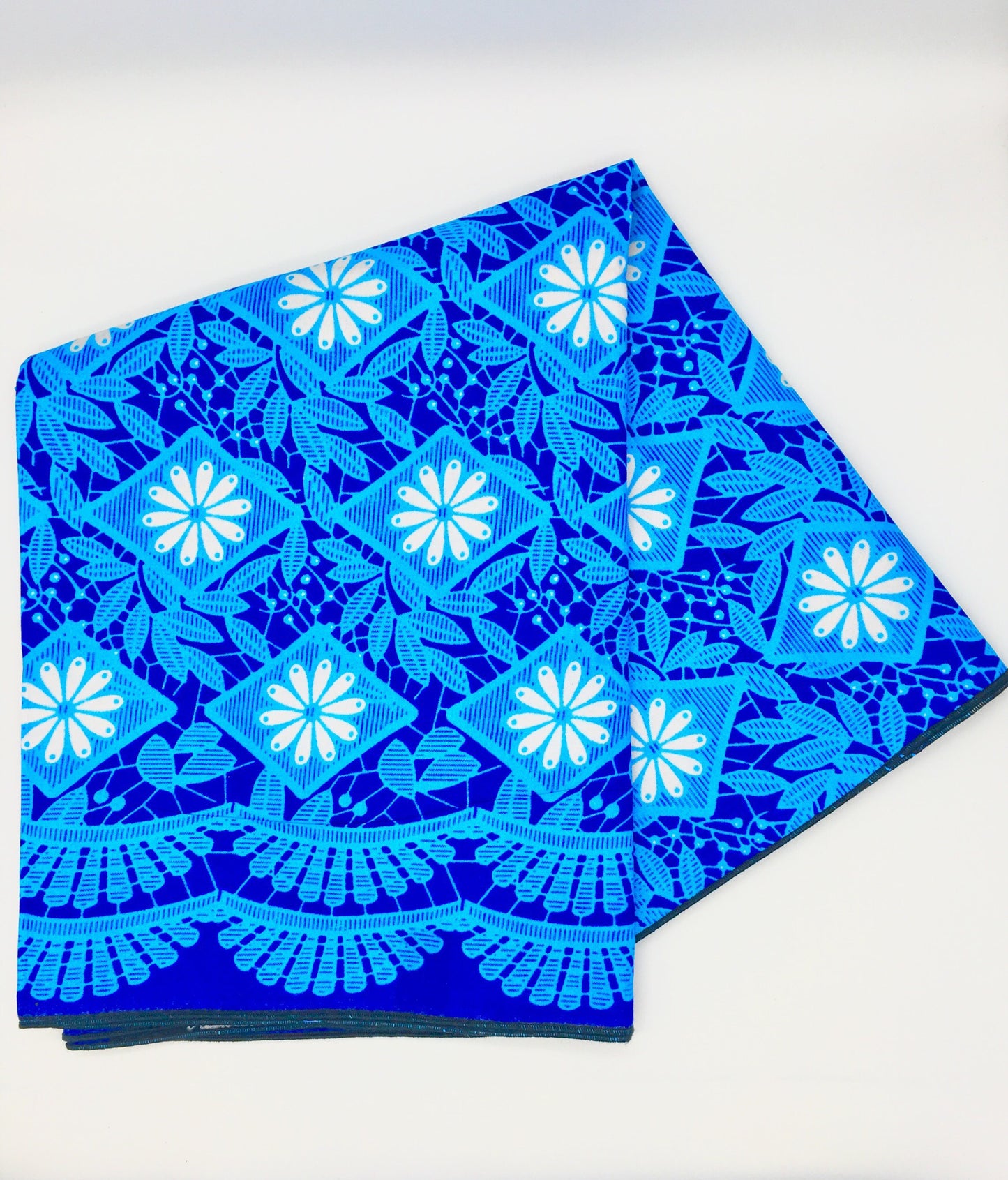 Head Wrap: Blue Flowers