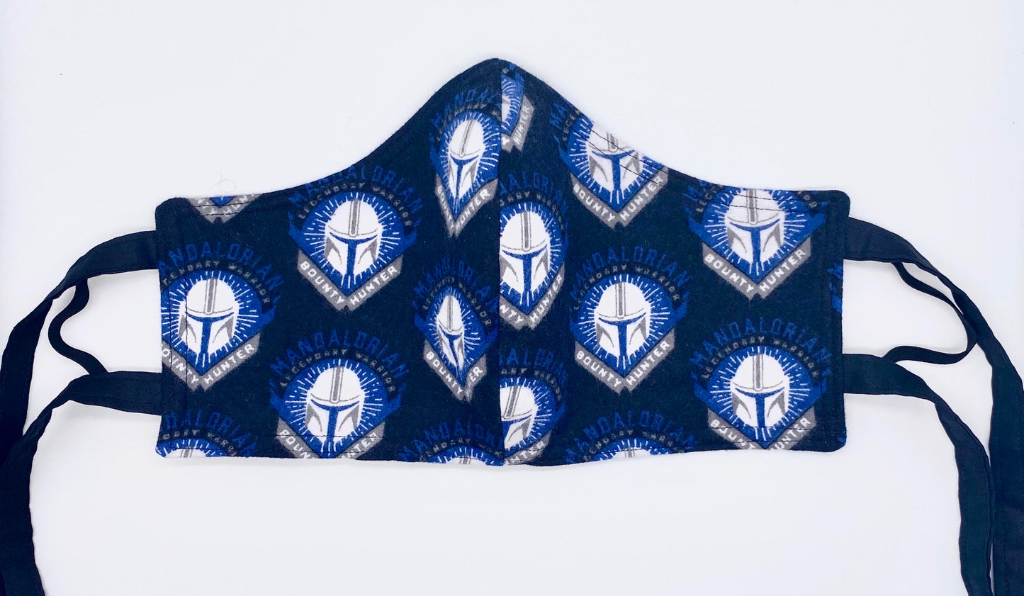 Licensed Print - Mandalorian Flannel: Contoured Adult Face Masks (One Size Fits Most; Ages 11+)