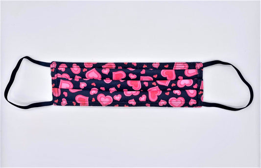 Pink Hearts: Rectangle Adult Face Masks (One Size Fits Most; Ages 11+)