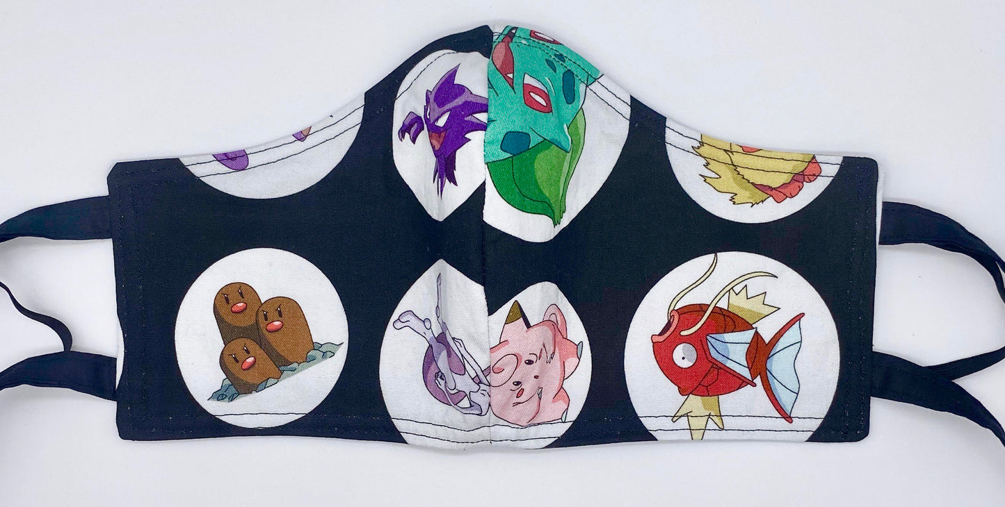 Pokemon Licensed Print: Contoured Adult Face Masks (One Size Fits Most; Ages 11+)
