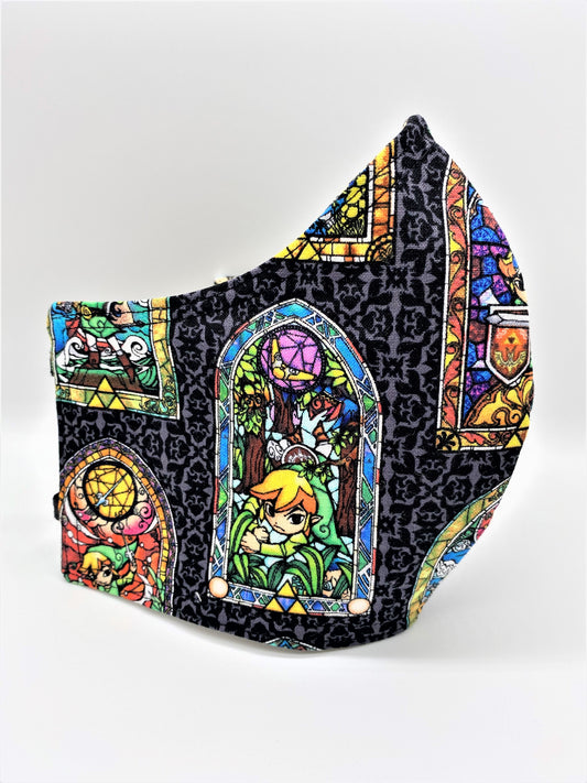 Stained Glass Zelda: Contoured Adult Face Masks (One Size Fits Most; Ages 11+)