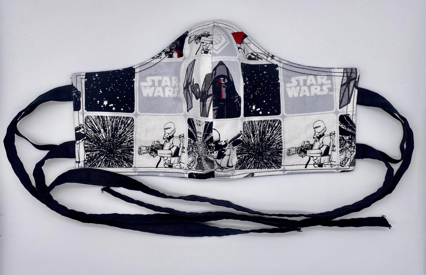 Licensed Print - Star Wars White: Contoured Adult Face Masks (One Size Fits Most; Ages 11+)