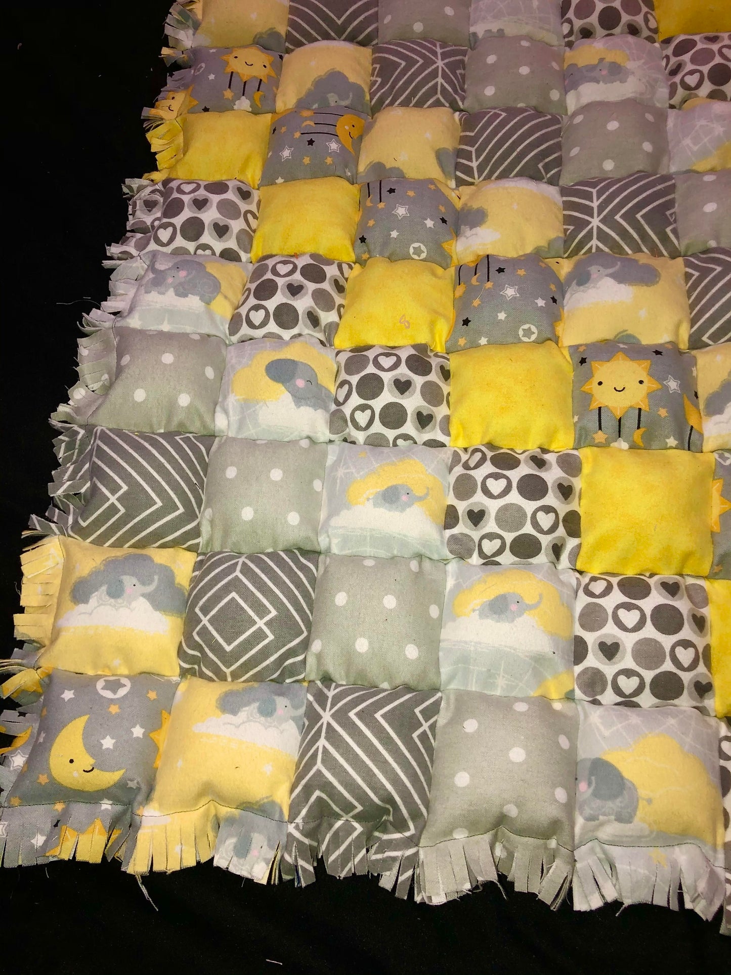 Sun, Moon, and Stars Biscuit Rag Quilt