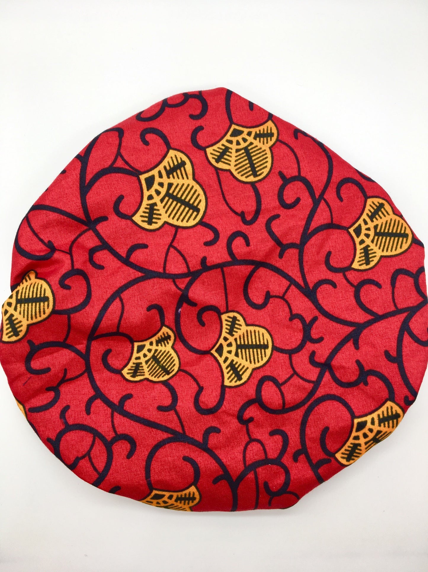 Baby Satin-Lined Bonnet: Red and Gold