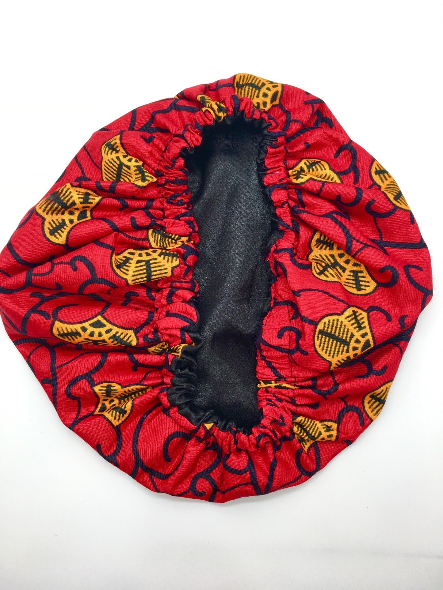 Baby Satin-Lined Bonnet: Red and Gold