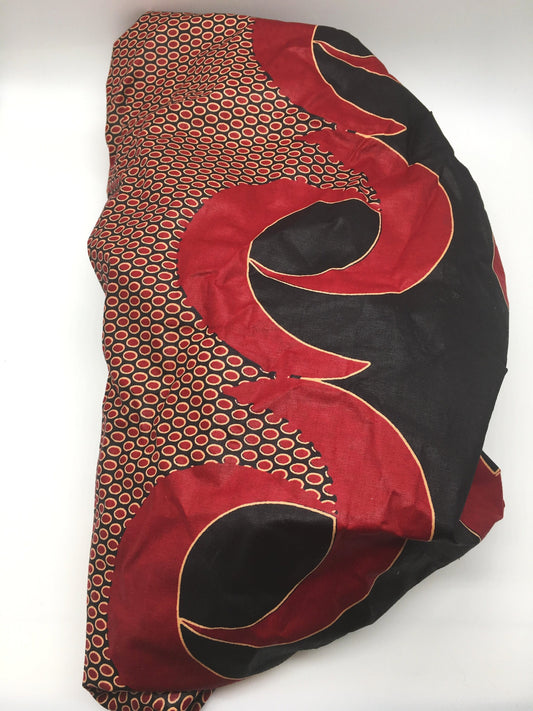 Medium Satin-Lined Bonnet: Black and Red